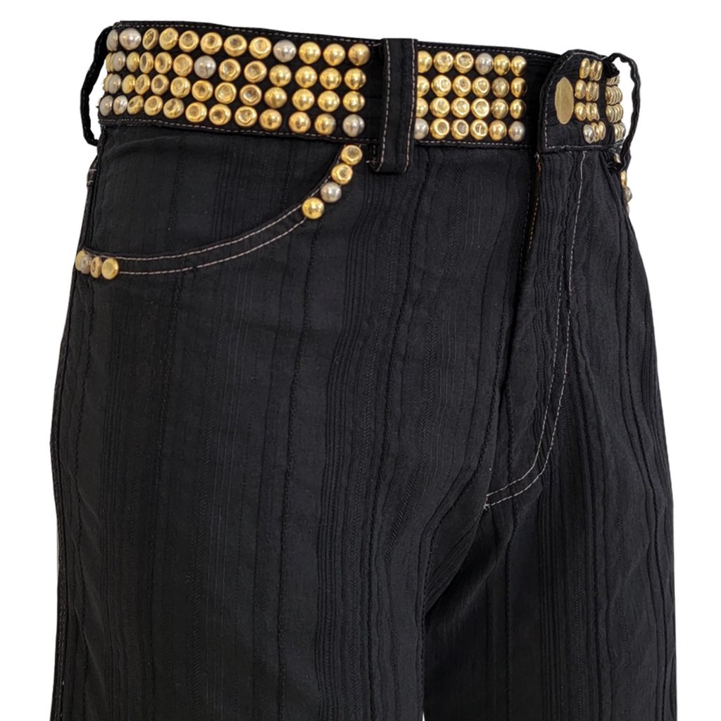 Rockadelic Embellished Men's Vintage Black Pants